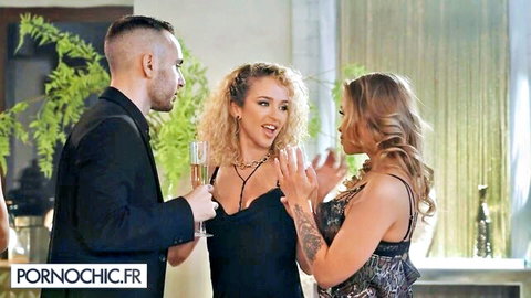 Shalina Devine and Alexa Flexy with stud in sexy outfits at PORNOCHIC orgy party