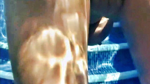 Linsey Dawn McKenzie wet nude body in pool, thigh and intimate close-up