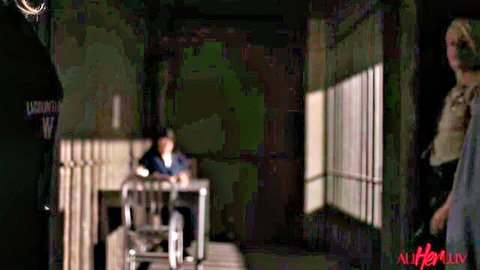 Lesbian prison guard teases inmate behind bars in steamy cell encounter