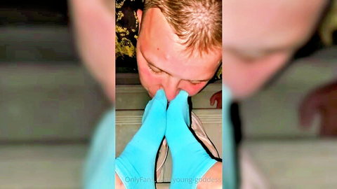 Young Goddess blue socks foot worship closeup, OnlyFans