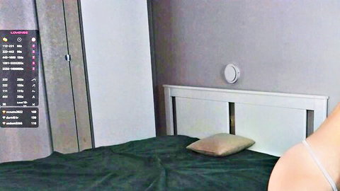 Lunariabliss skinny shy 18yo teen camgirl in white lingerie on bed