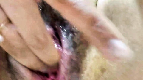 Bunnyortega amateur close-up of wet pink pussy with fingers
