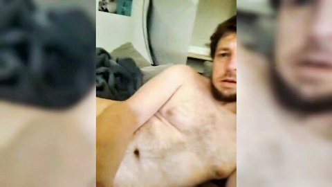 Patrick, 25yo Swiss guy shirtless lounging on bed, amateur solo