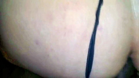 Sissy crossdresser pale ass penetrated by big black dildo
