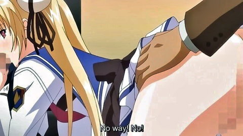 Blonde hentai schoolgirl legs spread by hand in incest scene