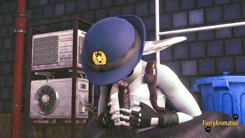Judy Hopps furry police bunny in POV blowjob hentai animation