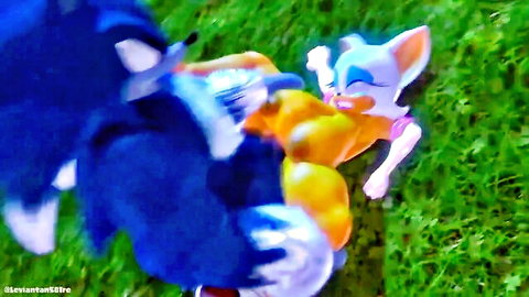 Werehog Sonic ravishing Rouge the Bat in furry outdoor sex scene