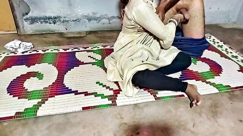 Indian village bhabhi in salwar kameez touching stranger's leg in intimate roleplay setup