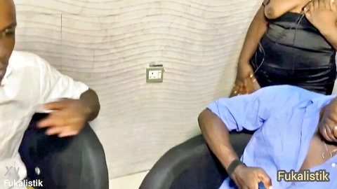 Curvy Afro housewife teases black family visitor in intimate summer encounter