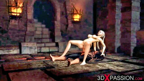3D animated Dear reverse cowgirl sex with white-haired beauty by 3DXPassion