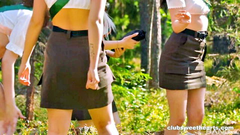Four sexy scouts Margo Von Teese, Sofia Sey, Alexis Willson, Eva Murkovski in forest fun
