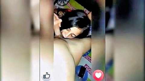 Amateur Indian couple intimate kiss with woman's breast exposed