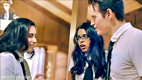 Vienna Black in school uniform facing peer pressure with friends in Pure Taboo scene