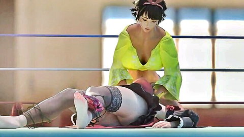 Eliza Ibarra fucked by Futa Josie in sexy wrestling outfits