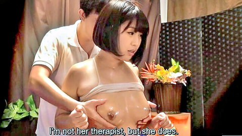 Busty Japanese teen groped during first massage session