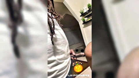 Amateur college roommate's big black cock discovery handjob