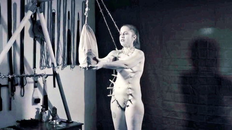 SubCherry in nude BDSM stamina training predicament bondage