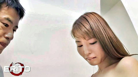Yukie naughty housewife slips strap to reveal nipples teasing repairman