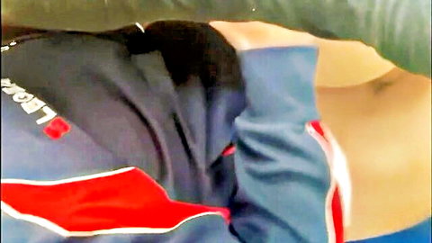 Blurry closeup of big white ass exposed with pants pulled down knees.