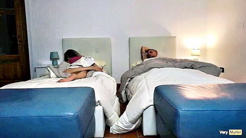 Very Myller curled up in bed afraid of dark, Italian anal tease thumbnail