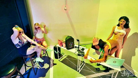 Eros Orisha leads interracial trans party with topless beauties