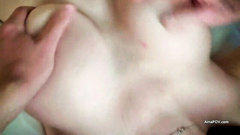 Jessica Lo's big tits groped by older man in close-up POV