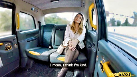 Gia Tvoricceli in seductive taxi ride, elegant white blazer and skirt