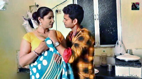 Savita Bhabhi in intimate saree embrace with young lover