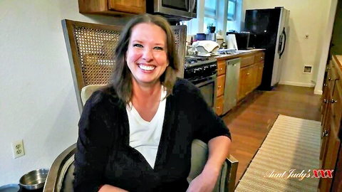 Autumn from AuntJudysXXX smiling maturely in casual outfit, amateur MILF thumbnail