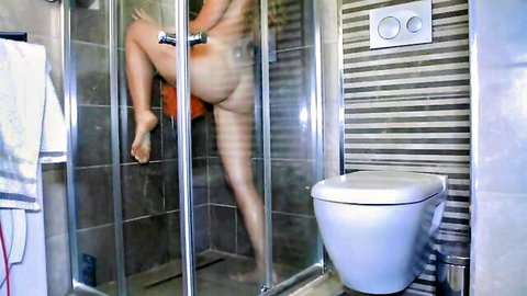 KaterinaAmateur blonde in steamy shower, wet tight pussy exposed