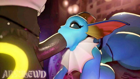 Vaporeon gives oral to Umbreon in steamy Pokémon date aftermath scene