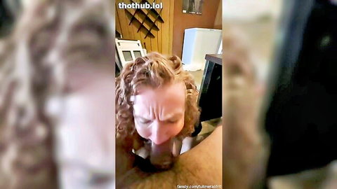 Fullmetalifrit curly blonde giving intense blowjob closeup