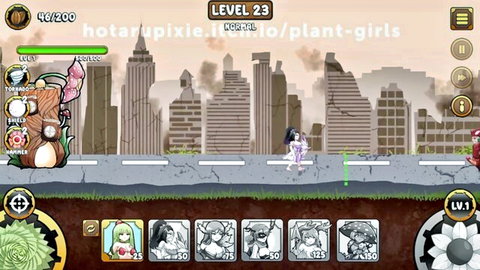 Hentai plant girls with huge tits and jiggling asses in erotic city battle game screenshot