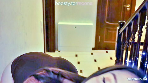 Moona ASMR blowjob POV close-up with seductive eyes and big ass