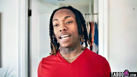Young black guy with dreads pervs on ebony teen lesbians in red shirt