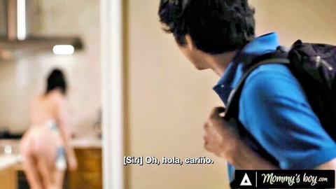 Siri Dahl milf caught naked big ass in kitchen by stepson