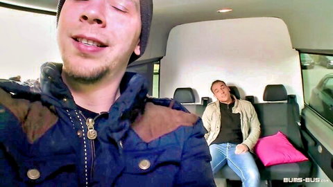 Josy Black ebony babe squirting in van while riding white cock