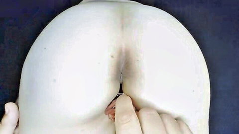 Buttology89 German BBW big round ass with glass rose anal plug insertion