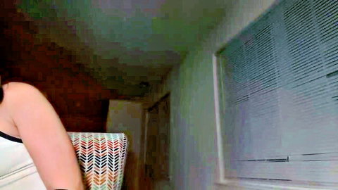Smk0kaahontiis420 camgirl in white tank top, headphones, teasing solo