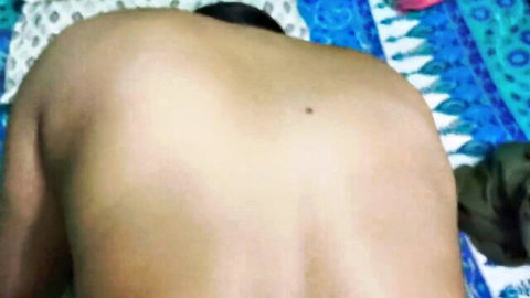 Indian Desi Assamese man rear view nude on bed