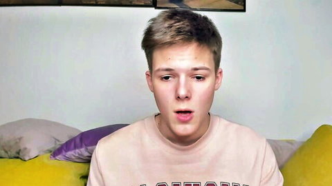 Young twink Timytwinkboy in casual sweatshirt, smooth face