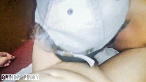 Filipino guy in white cap roughly fucks tight hairy ass in intense amateur gay anal sex