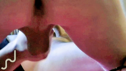 Intense close-up of femdom ballkicking anguish in morning session