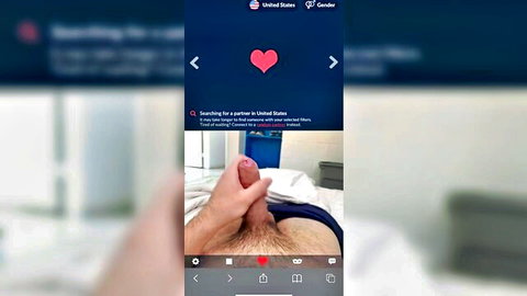 Close-up of man stroking erect penis in amateur solo masturbation video