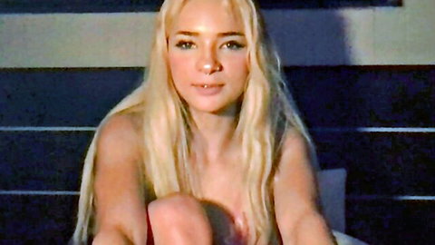 Sweet Shariiii blonde Aussie teen in sheer top, seductive pose on Chaturbate