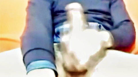 Blurry Italian guy with huge chisel dick faps on live cam