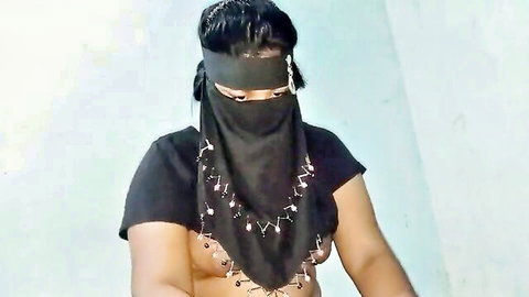 Veiled Bengali Bhabhi Rakib69 in seductive niqab pose, hot desi adult scene