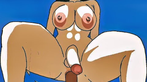 Anime futa babe with big tits and thick thighs spreads legs exposing huge erect cock and pussy