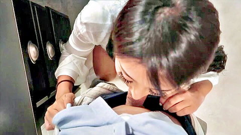 Nicole Doshi as horny Asian secretary unbuttons for office seduction