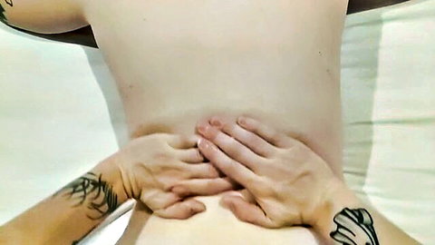 POV massage on curvy PAWG's ass leading to intense anal orgasm